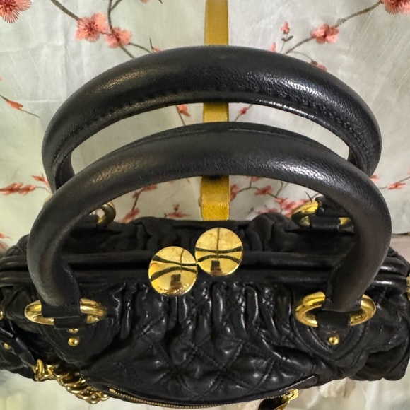 Mark Jacob’ Black Quilted Handbag with Gold hardware and Accents - Picture 3 of 10